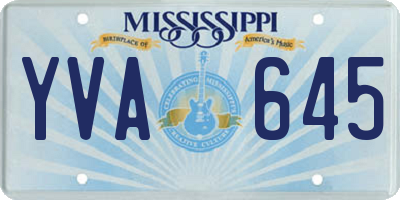 MS license plate YVA645