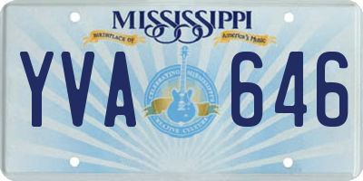 MS license plate YVA646