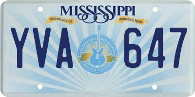 MS license plate YVA647