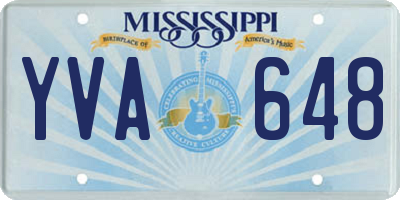 MS license plate YVA648