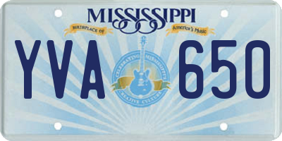 MS license plate YVA650