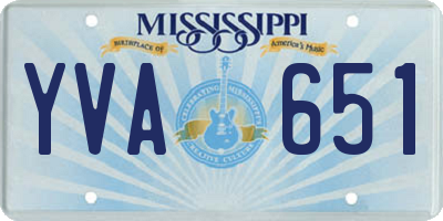 MS license plate YVA651