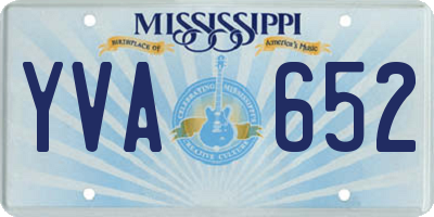 MS license plate YVA652