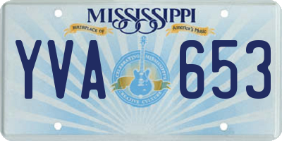 MS license plate YVA653