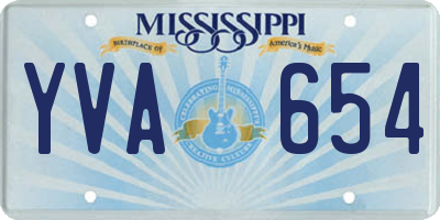 MS license plate YVA654