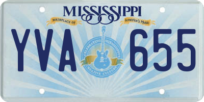MS license plate YVA655