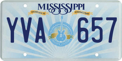 MS license plate YVA657