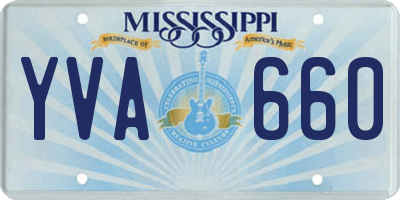 MS license plate YVA660
