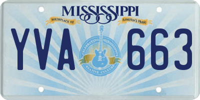 MS license plate YVA663