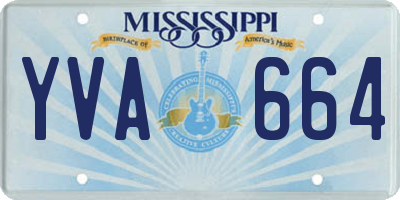 MS license plate YVA664