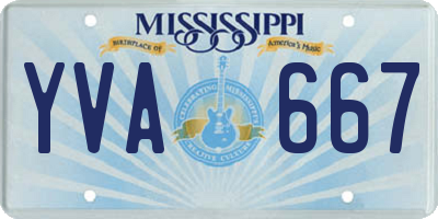 MS license plate YVA667