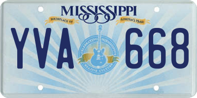 MS license plate YVA668