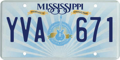 MS license plate YVA671