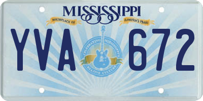 MS license plate YVA672