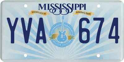 MS license plate YVA674