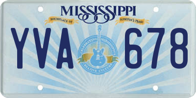 MS license plate YVA678