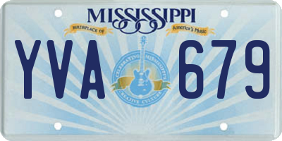 MS license plate YVA679