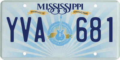 MS license plate YVA681