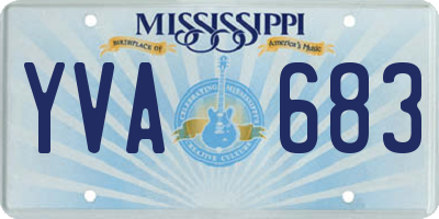MS license plate YVA683
