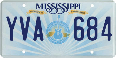 MS license plate YVA684