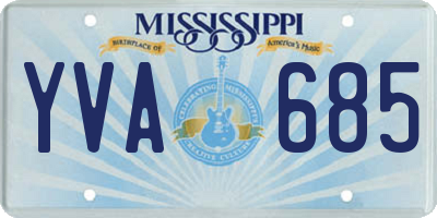 MS license plate YVA685