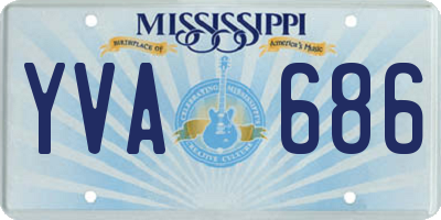MS license plate YVA686
