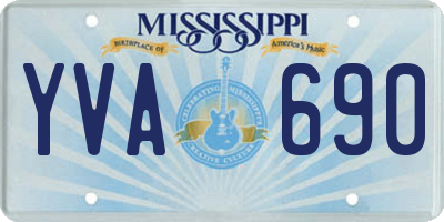 MS license plate YVA690