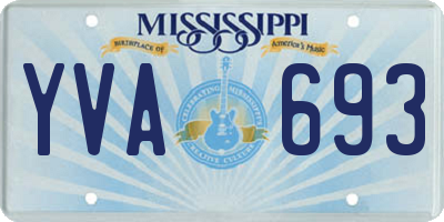 MS license plate YVA693