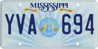 MS license plate YVA694