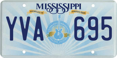 MS license plate YVA695