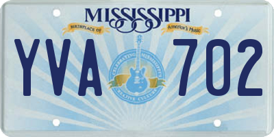 MS license plate YVA702