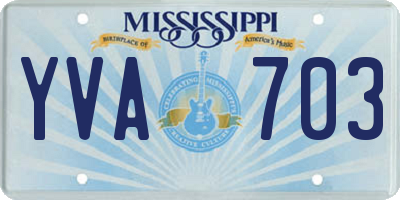 MS license plate YVA703