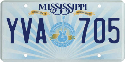 MS license plate YVA705