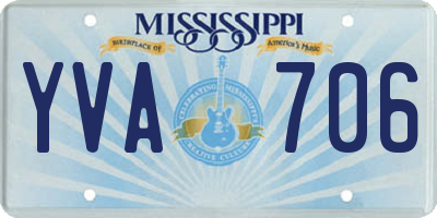 MS license plate YVA706