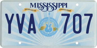 MS license plate YVA707