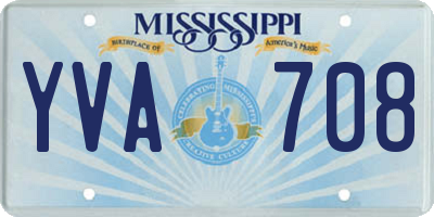 MS license plate YVA708