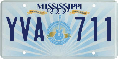 MS license plate YVA711