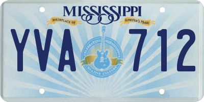 MS license plate YVA712
