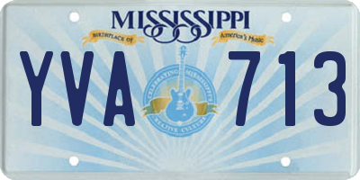MS license plate YVA713
