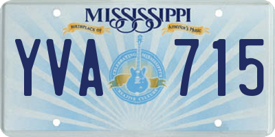 MS license plate YVA715