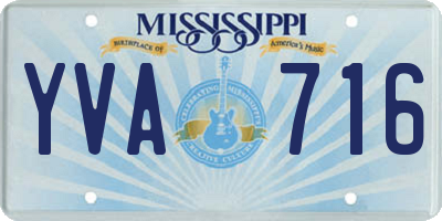 MS license plate YVA716