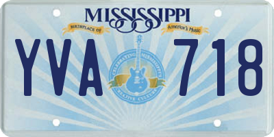 MS license plate YVA718