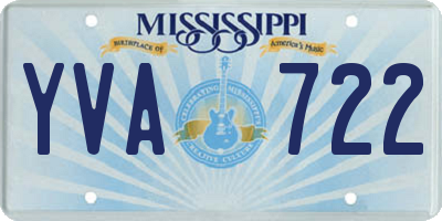 MS license plate YVA722