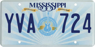 MS license plate YVA724