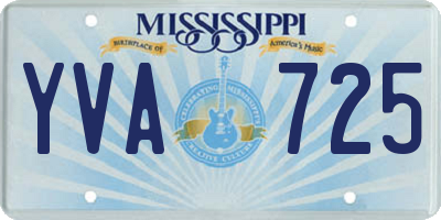 MS license plate YVA725