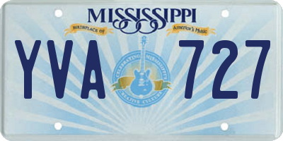 MS license plate YVA727