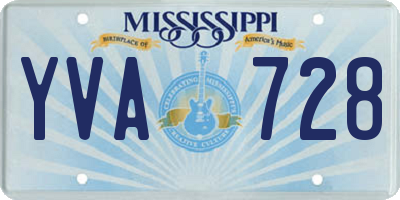 MS license plate YVA728