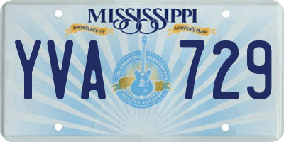 MS license plate YVA729