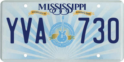MS license plate YVA730