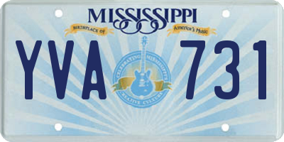 MS license plate YVA731
